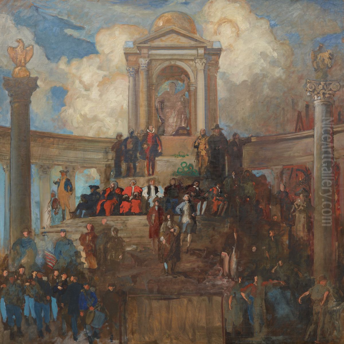 Study for The Apotheosis of Pennsylvania, House of Representatives Chamber, Pennsylvania State Capitol, Harrisburg Oil Painting by Edwin Austin Abbey
