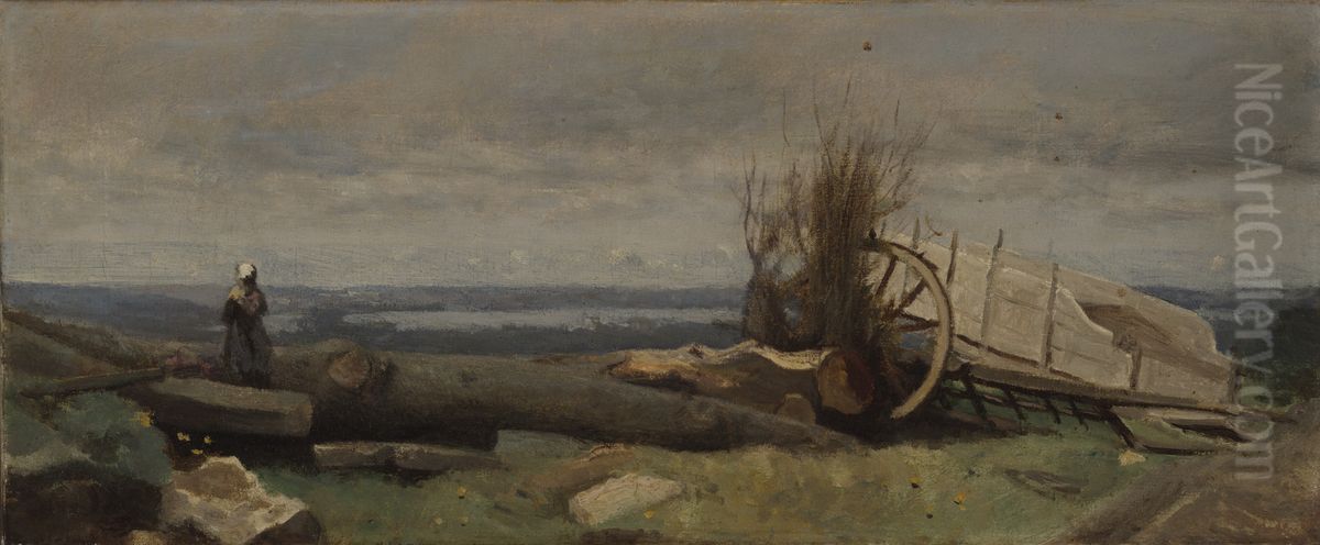 The Plain of La Beauce Oil Painting by Jean-Baptiste Camille Corot