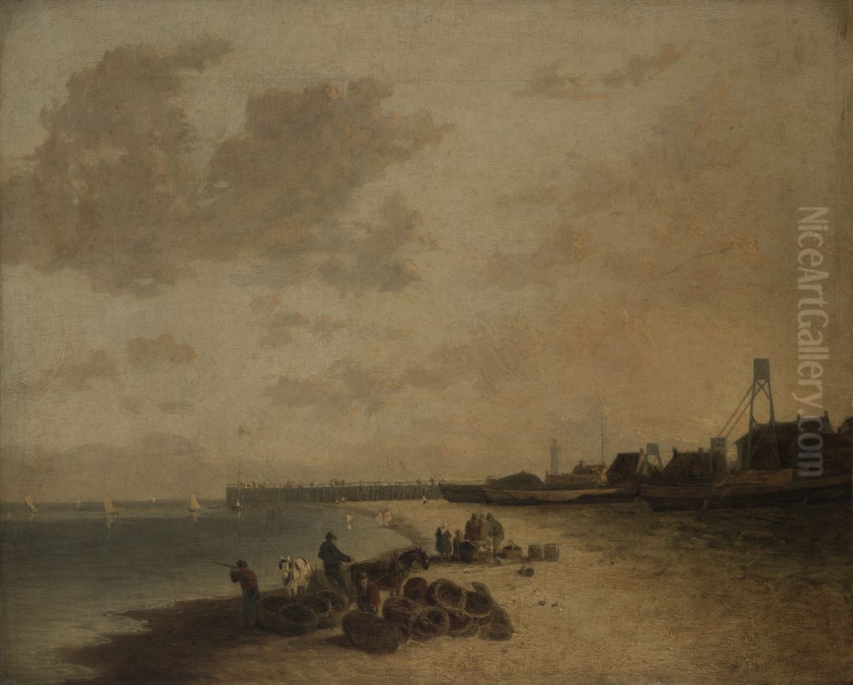 Yarmouth Beach Oil Painting by John Crome