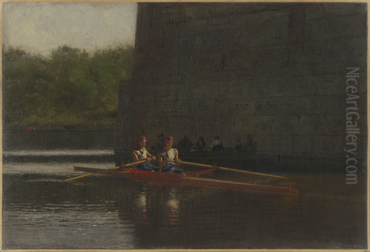 The Oarsmen (The Schreiber Brothers) Oil Painting by Thomas Cowperthwait Eakins