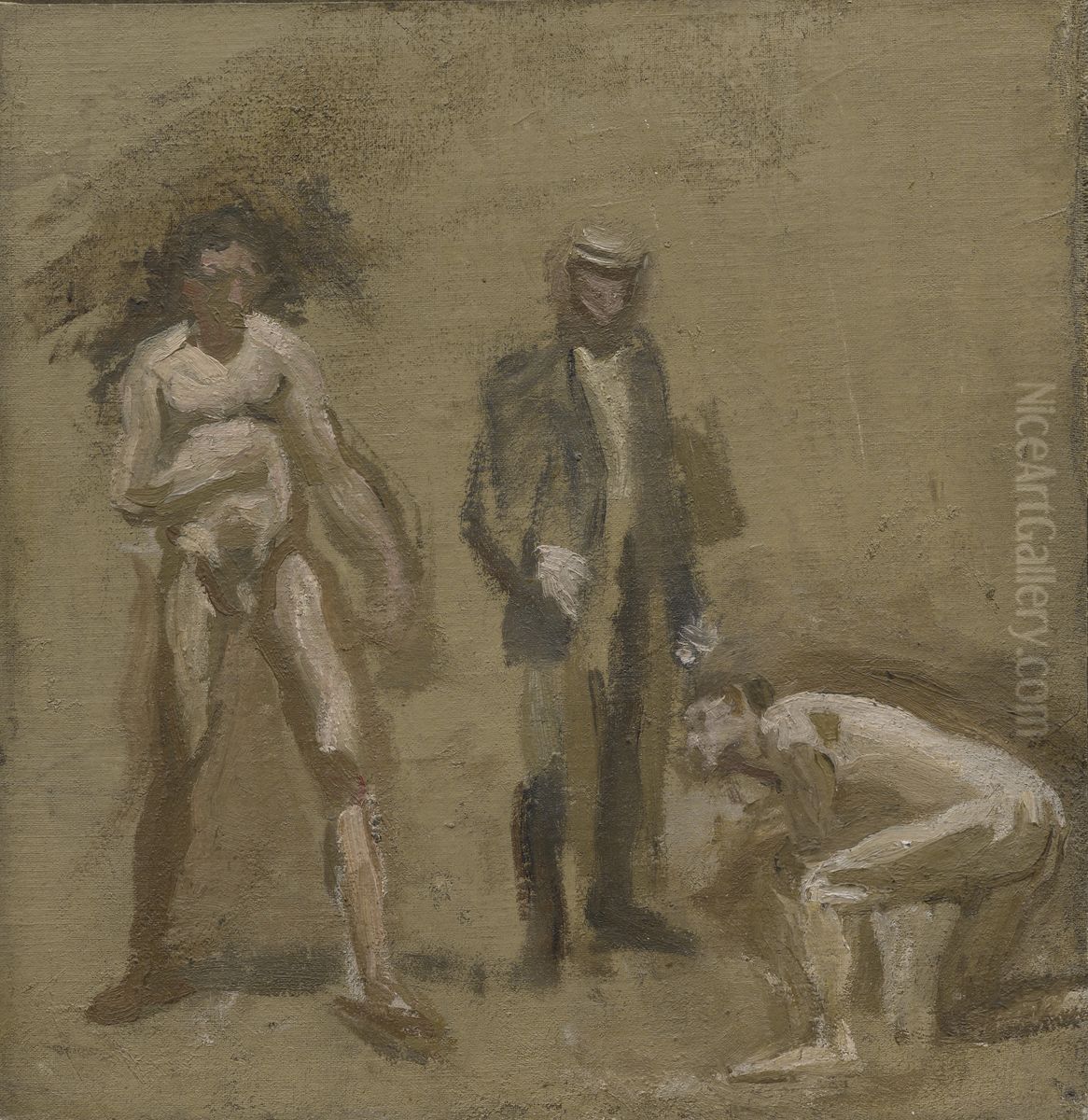 Taking the Count, study Oil Painting by Thomas Cowperthwait Eakins