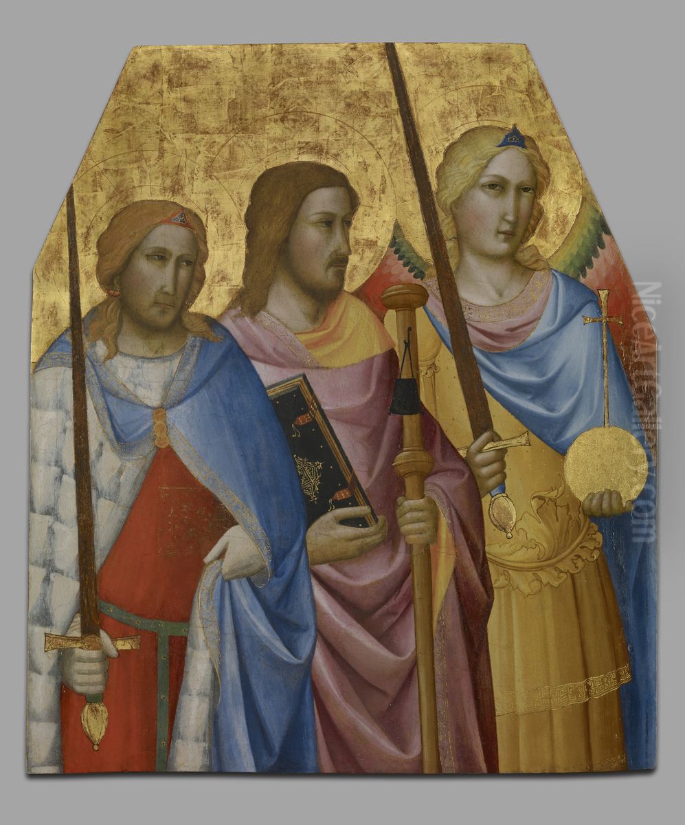 Saints Julian, James, and Michael Oil Painting by Agnolo Gaddi