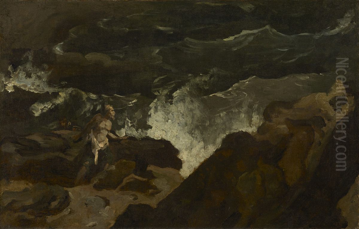 Shipwrecked on a Beach (The Tempest) Oil Painting by Theodore Gericault