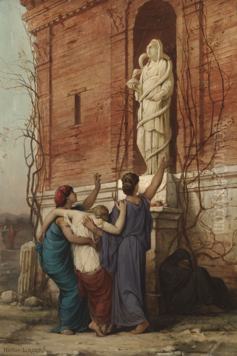Invocation to the Goddess Hygieia Oil Painting by Louis Hector Leroux