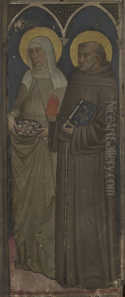 Saint Elizabeth of Hungary and Saint Anthony of Padua Oil Painting by Lippo D'Andrea