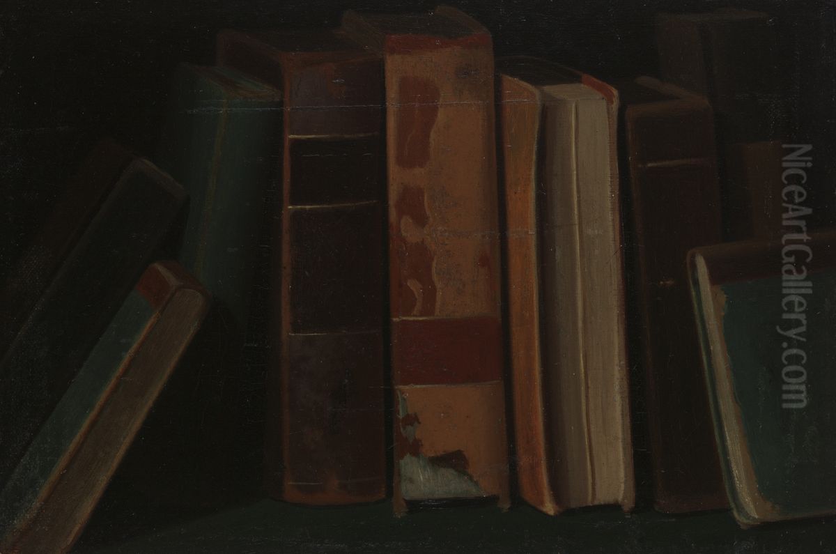 Nine Book Oil Painting by John F. Peto