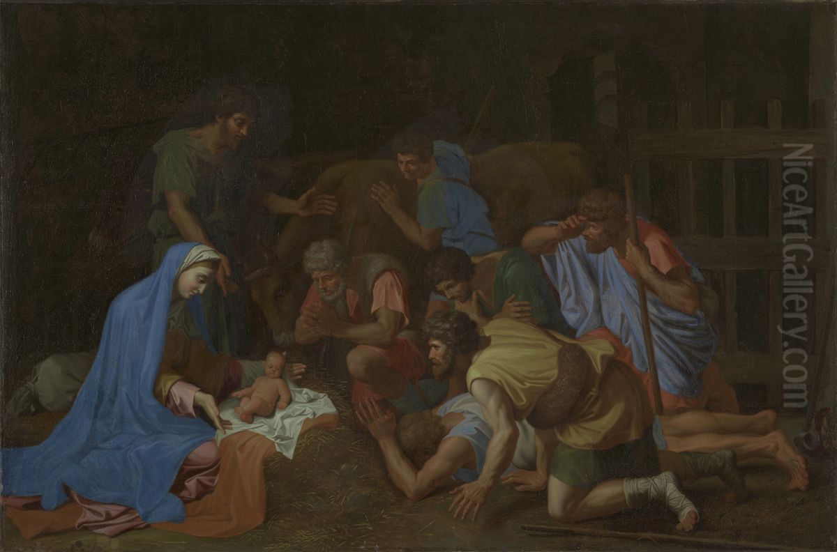 The Adoration of the Shepherd Oil Painting by Nicolas Poussin