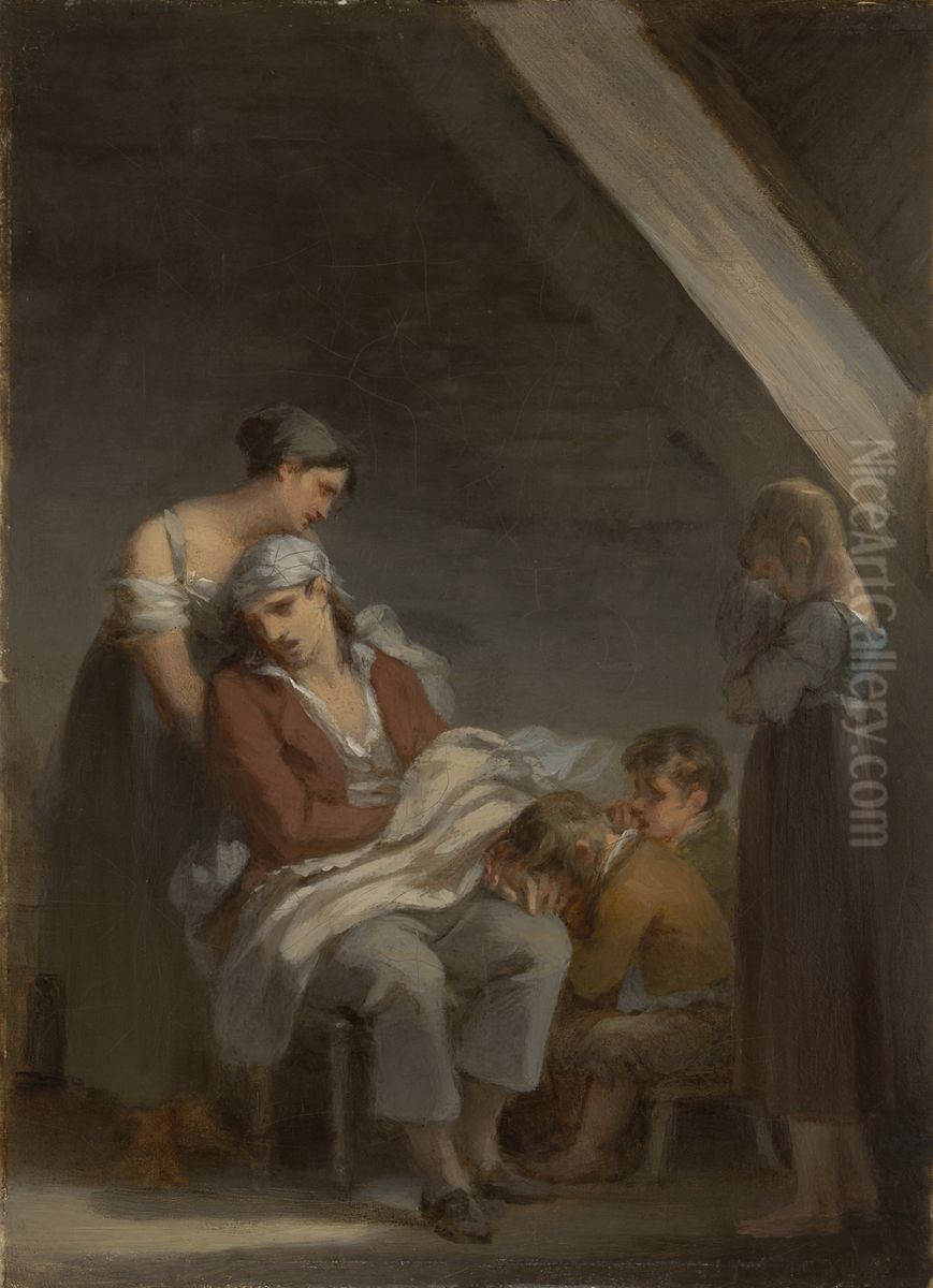 Une Famille dans la desolation (A Grief-Stricken Family) Oil Painting by Pierre-Paul Prud'hon