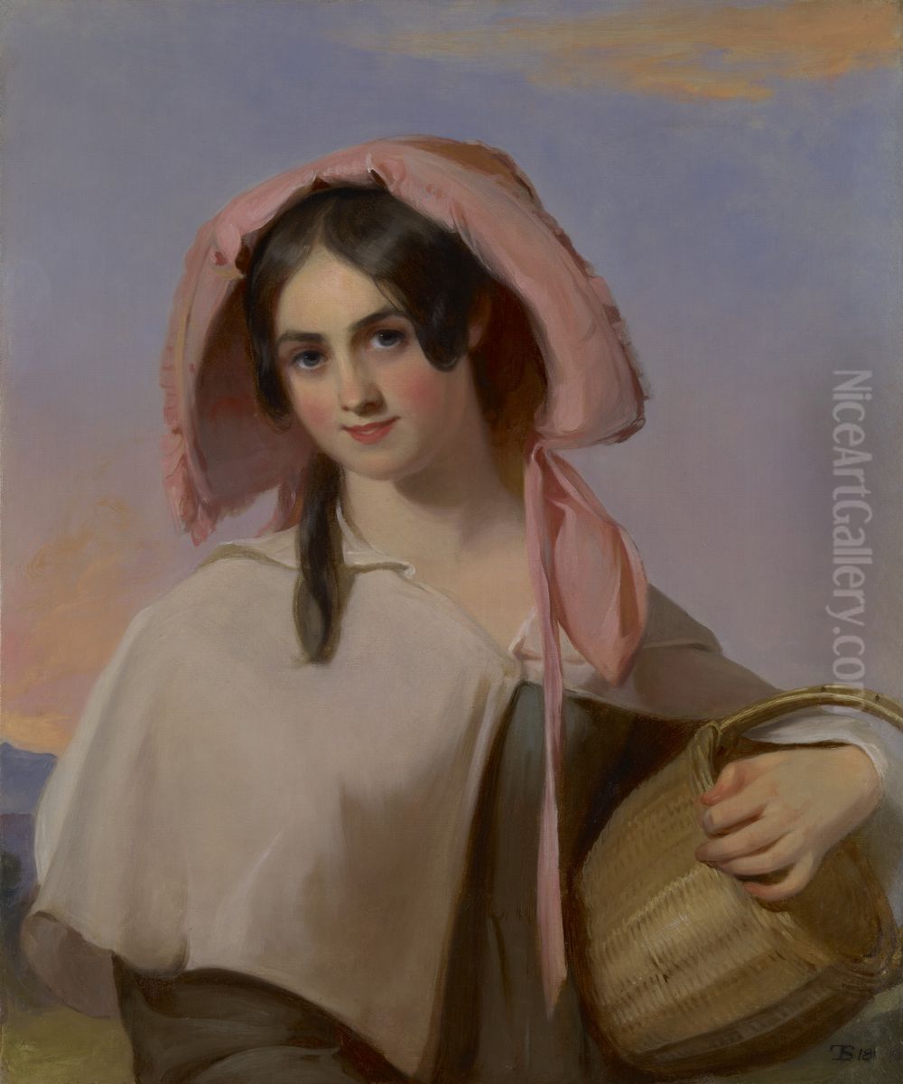 Elizabeth Cook (Mrs. Benjamin Franklin Bache) as The Country Girl Oil Painting by Thomas Sully