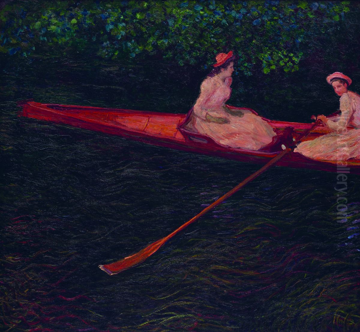 Canoe on the Epte Oil Painting by Claude Oscar Monet