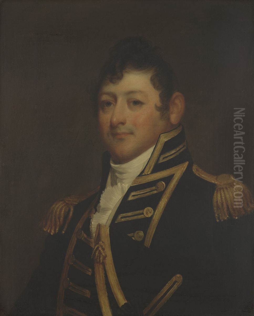 Commodore Isaac Hull  (1773-1843) (copy after Gilbert Stuart) Oil Painting by Samuel Lovett Waldo