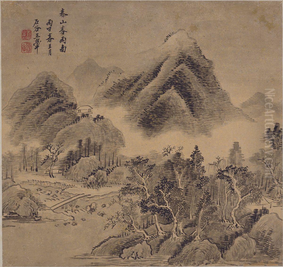 Leaf from Album of Landscape Oil Painting by Wang Hui