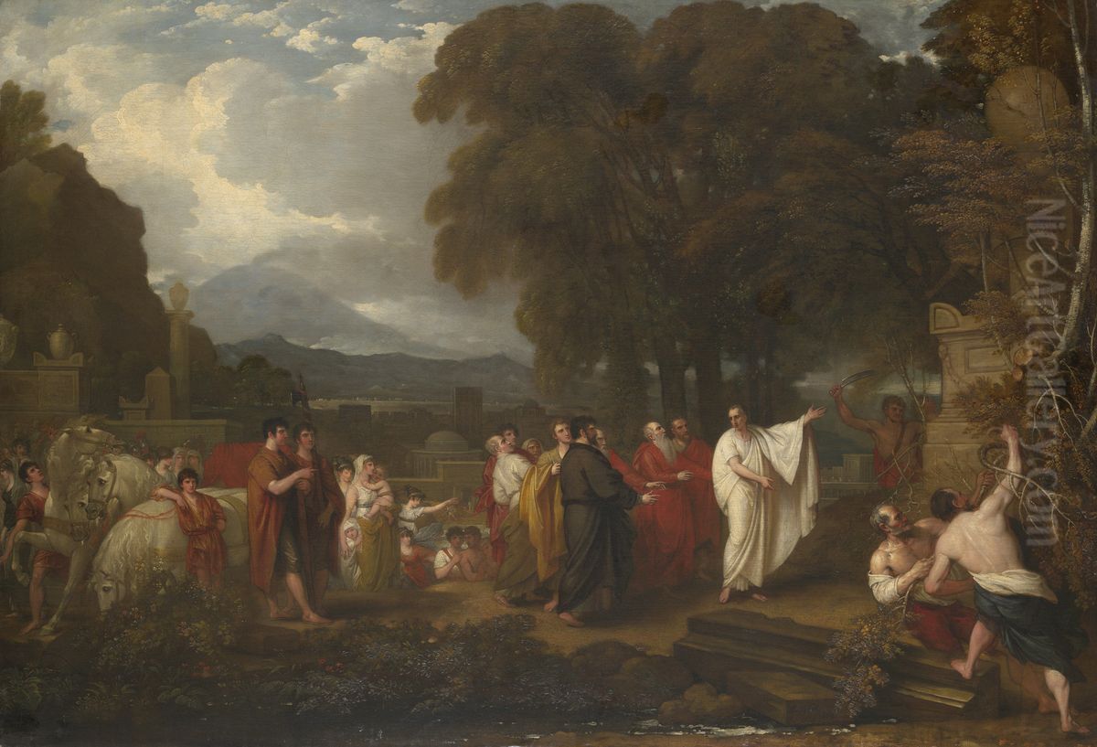 Cicero Discovering the Tomb of Archimede Oil Painting by Benjamin West