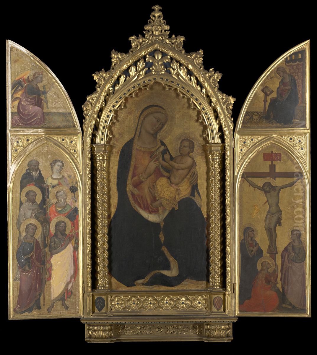 Saints with Angel Annunciate Oil Painting by Spinello Aretino