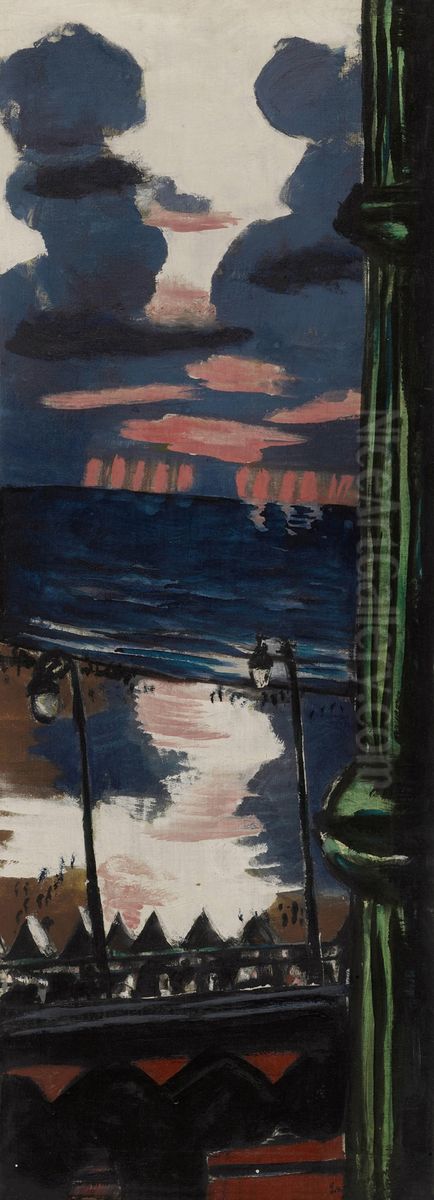 Abend auf der Terrasse (Evening on the Terrace) Oil Painting by Max Beckmann