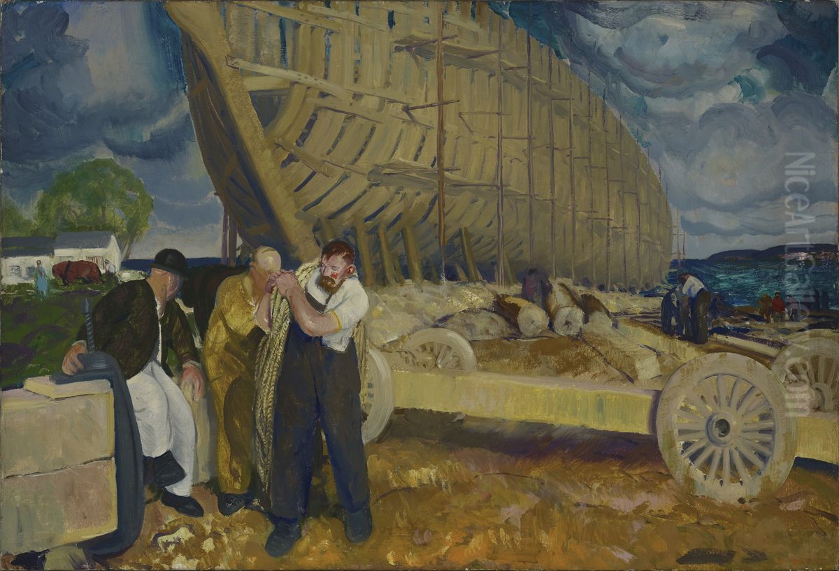 Builders of Ships / The Rope Oil Painting by George Wesley Bellows
