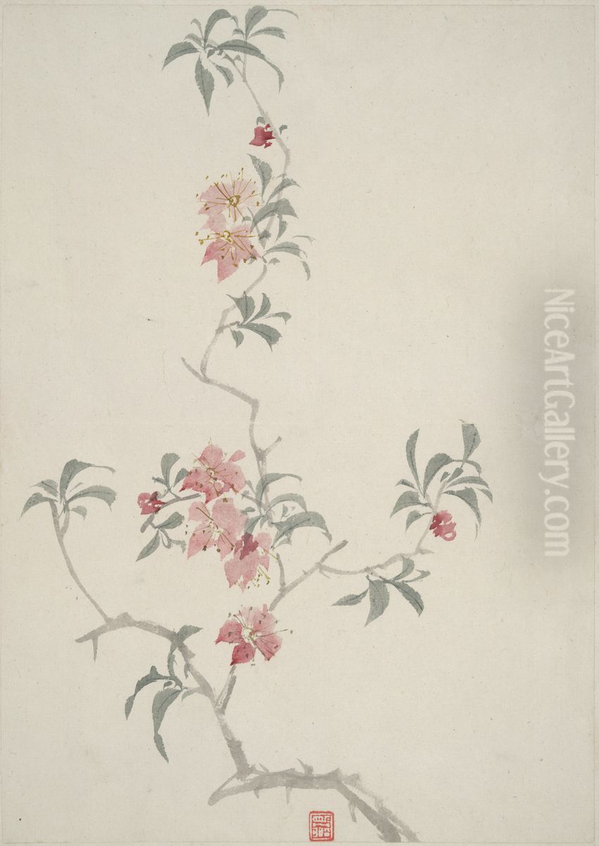 Album of Flowers Oil Painting by Chen Hongshou