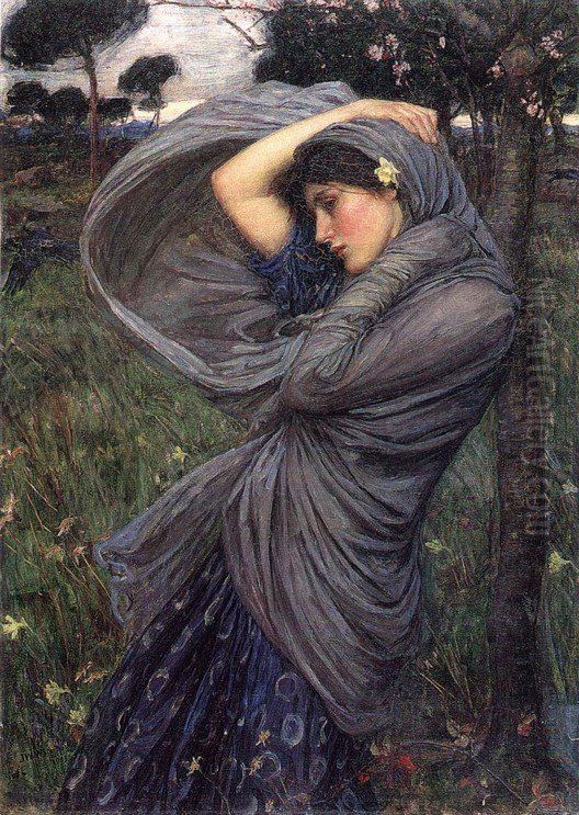 Boreas Oil Painting by John William Waterhouse