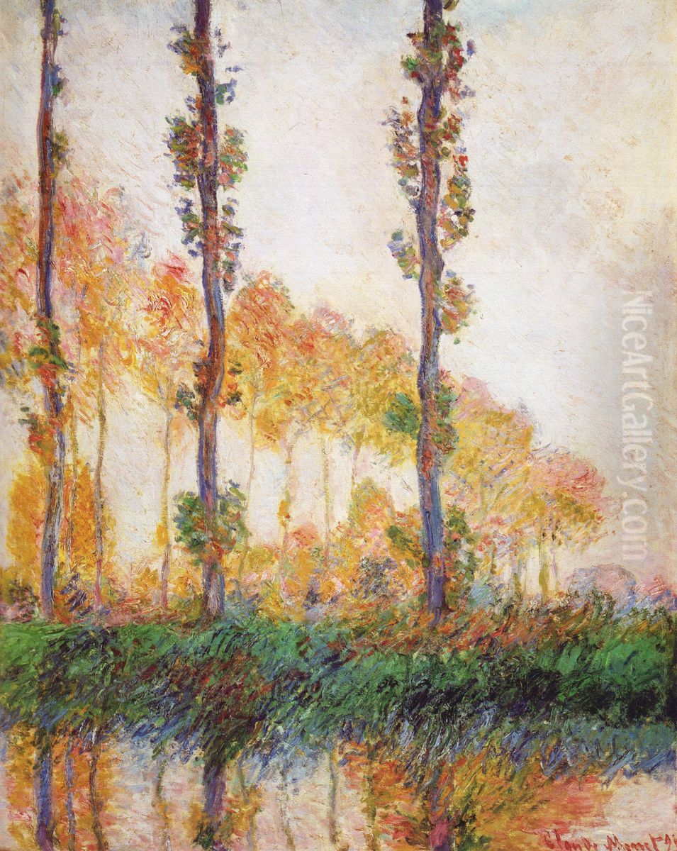 Poplars (Autumn) Oil Painting by Claude Oscar Monet