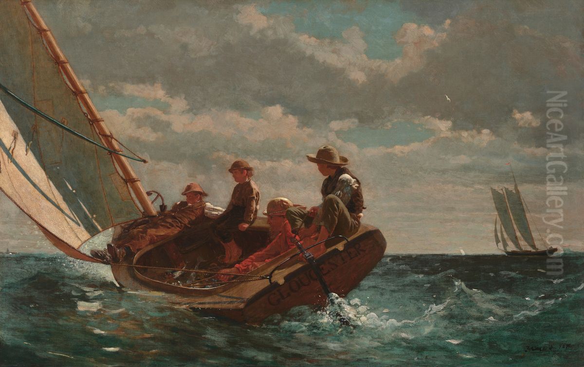 Breezing Up (A Fair Wind) Oil Painting by Winslow Homer