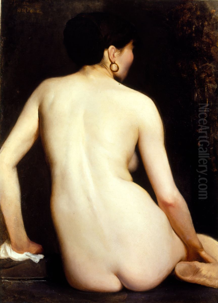 Woman's back Oil Painting by Rodolfo Amoedo