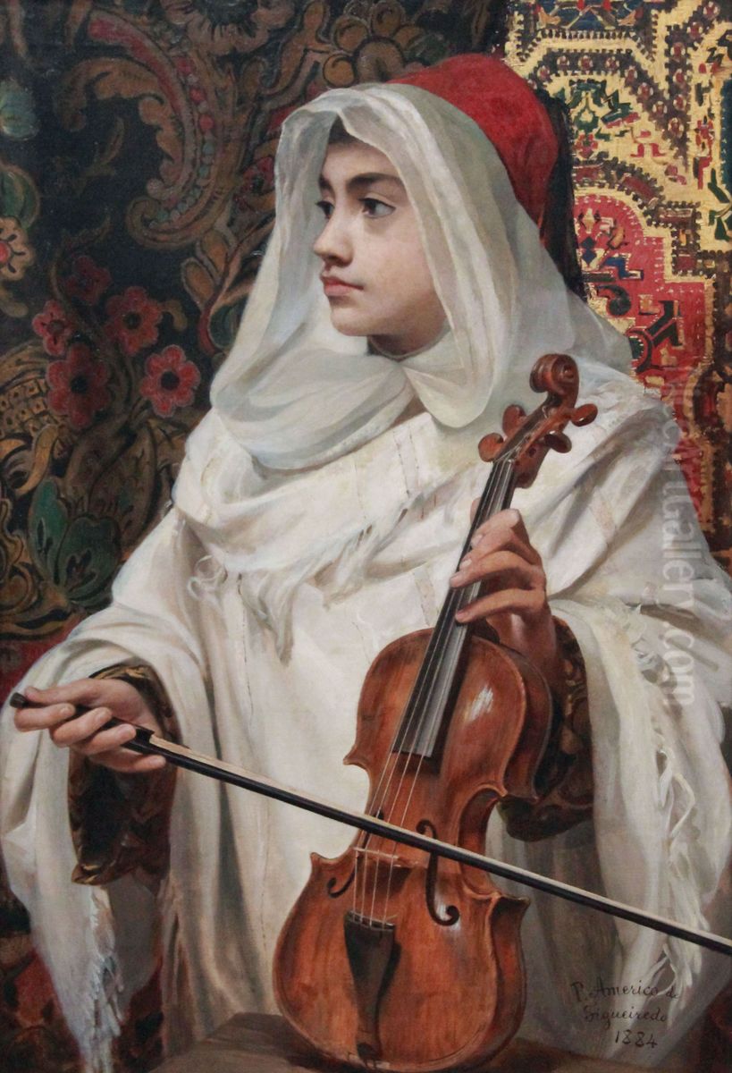 The Arab rebec player Oil Painting by Pedro Americo