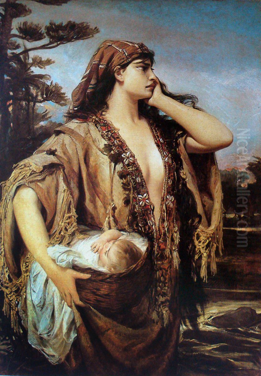 Moises e Jocabed Oil Painting by Pedro Americo