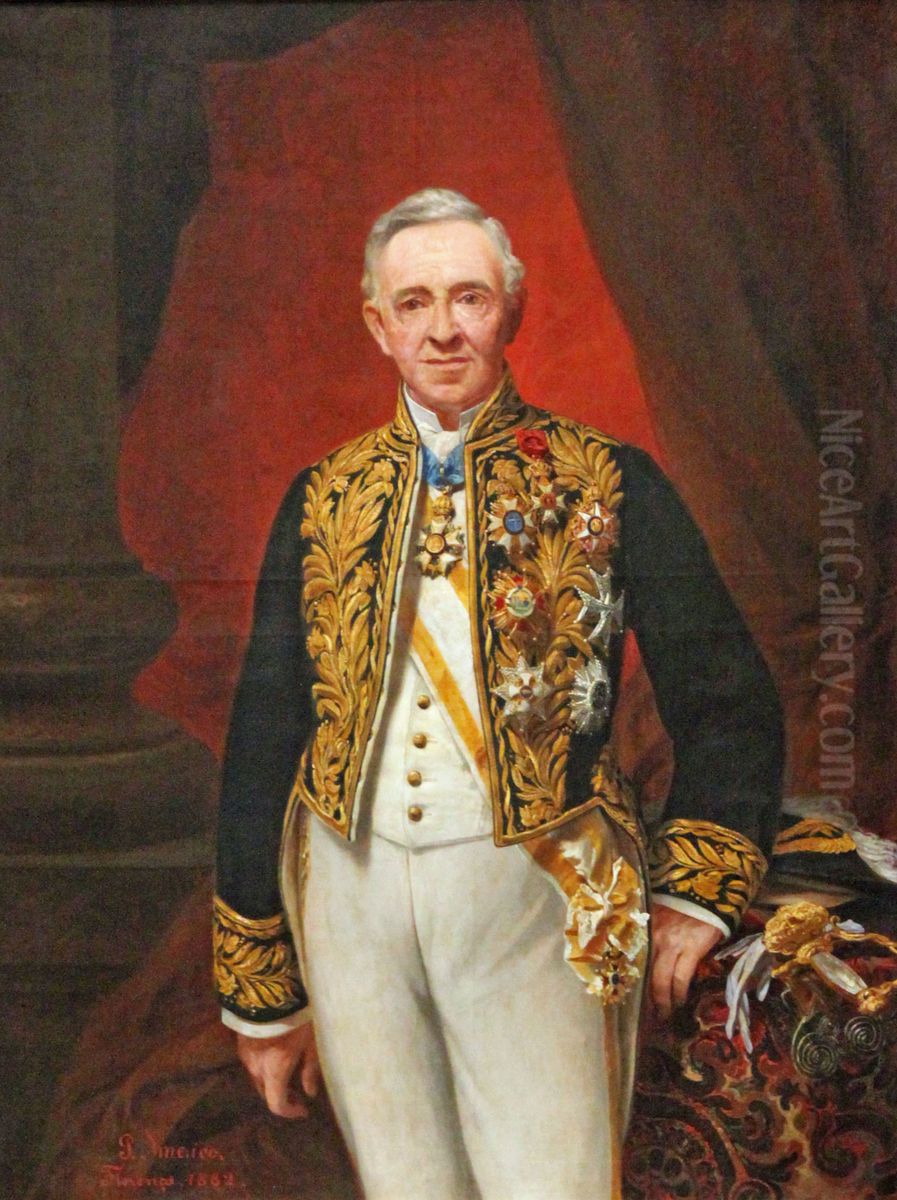 Portrait of the counsellor Lopes Neto Oil Painting by Pedro Americo