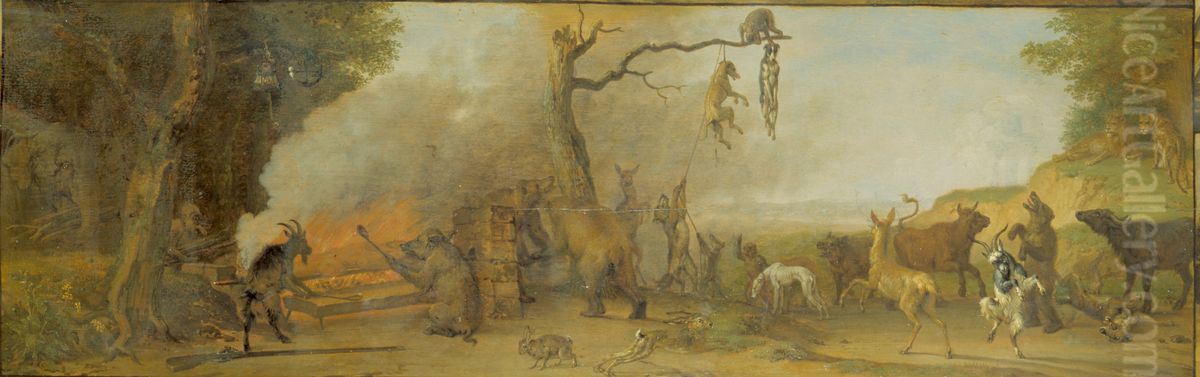 Punishment of a Hunter Oil Painting by Paulus Potter