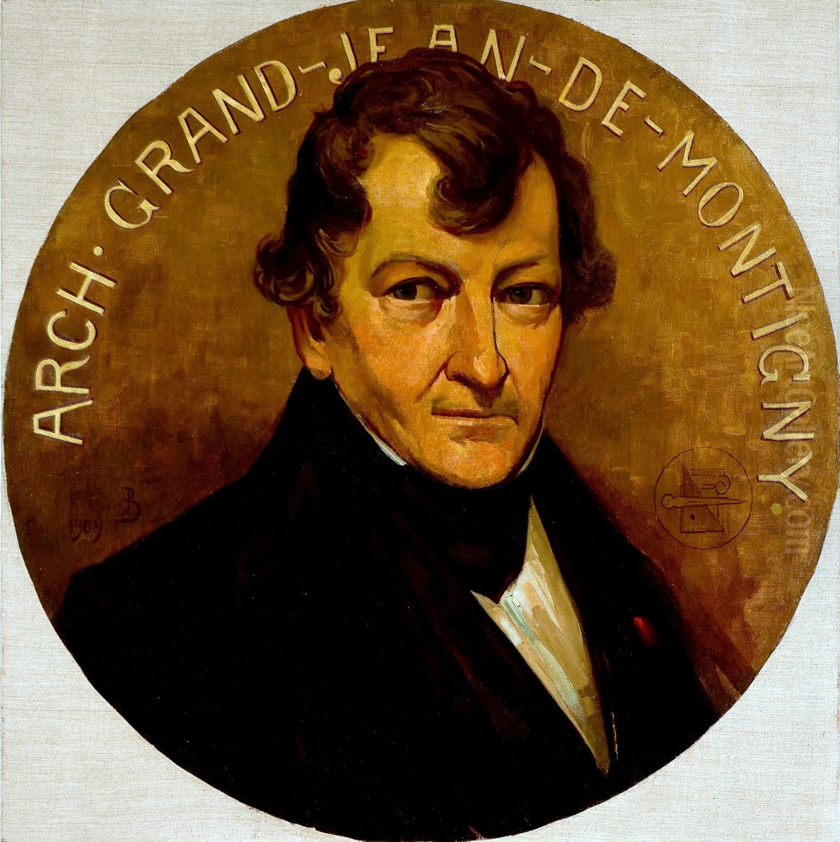 Portrait of the architect Grandjean de Montigny Oil Painting by Henrique Bernardelli