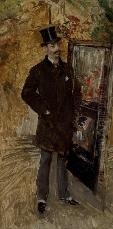 o poeta Hanvin, o homem do figaro Oil Painting by Giovanni Boldini