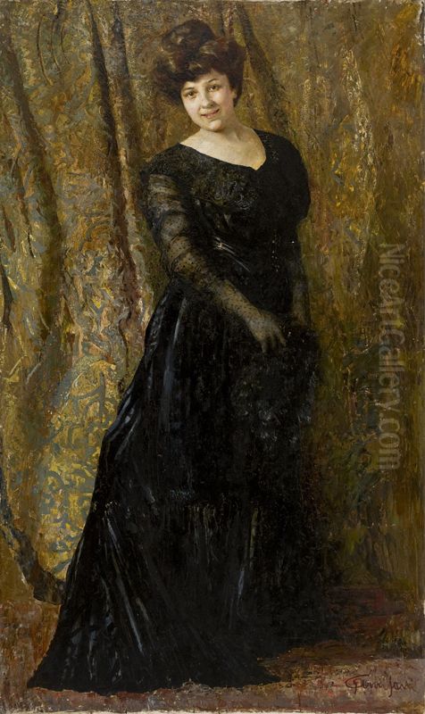 Senhora em pe Oil Painting by Giuseppe Amisani