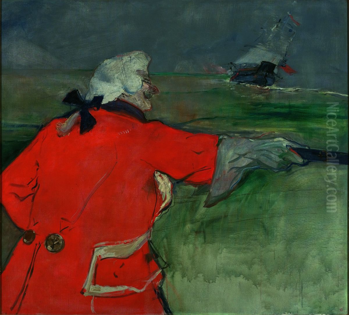 Paul Viaud as an Admiral of the 18th Century (The Admiral Viaud) Oil Painting by Henri De Toulouse-Lautrec