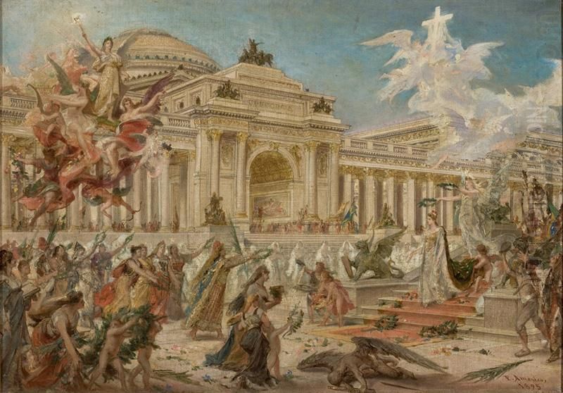 Peace and Concord Oil Painting by Pedro Americo