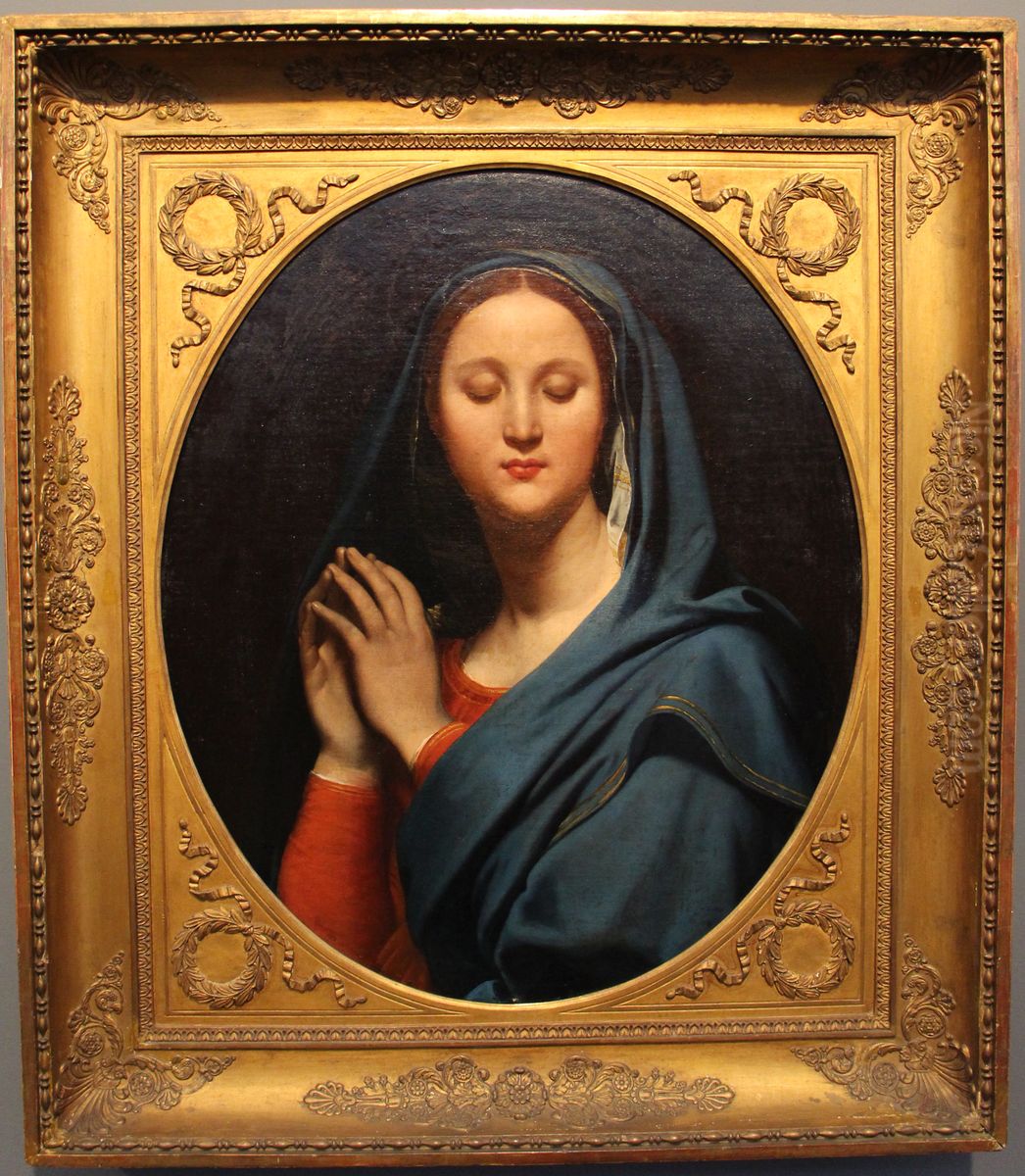 A Virgem do Veu Azul Oil Painting by Jean Auguste Dominique Ingres