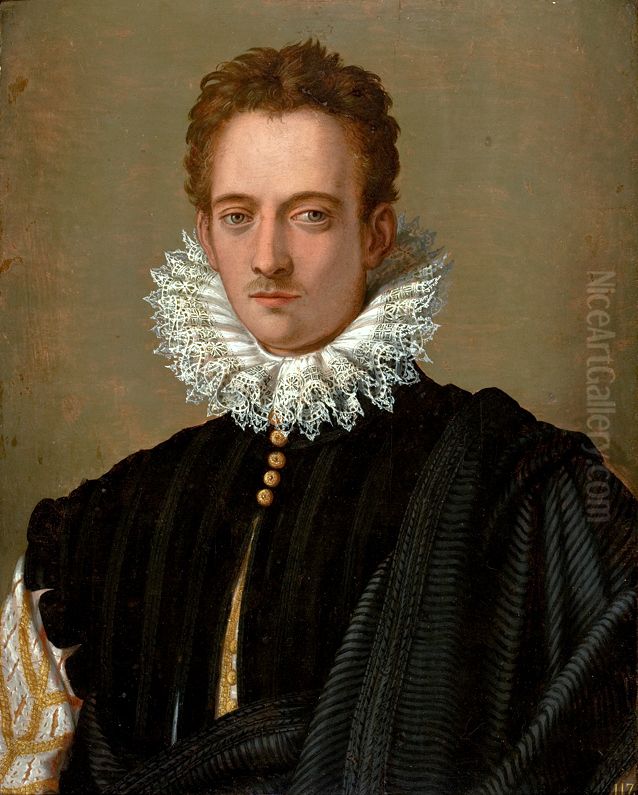 Portrait of a florentine noble (Pietro di Cosimo ?) Oil Painting by Alessandro Allori