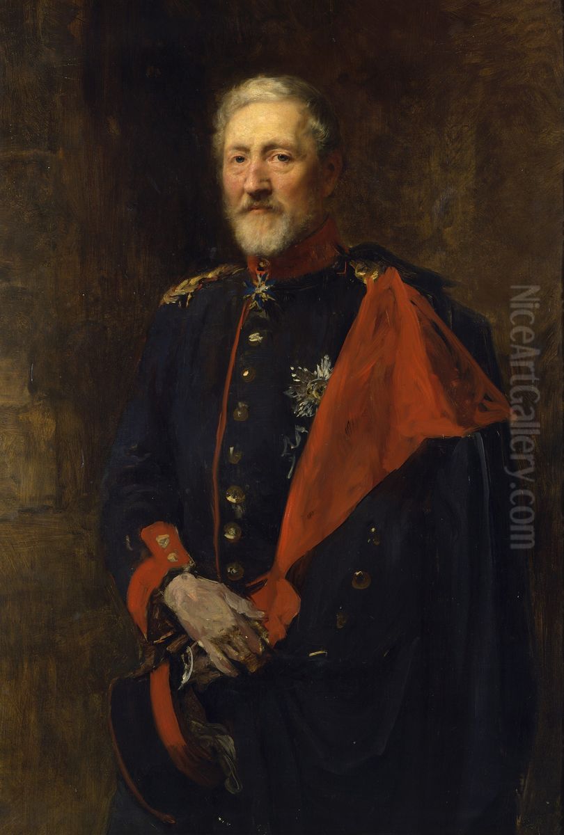 Portrait of the Infantry General Count von Blumenthal (unfinished) Oil Painting by Gustav Richter