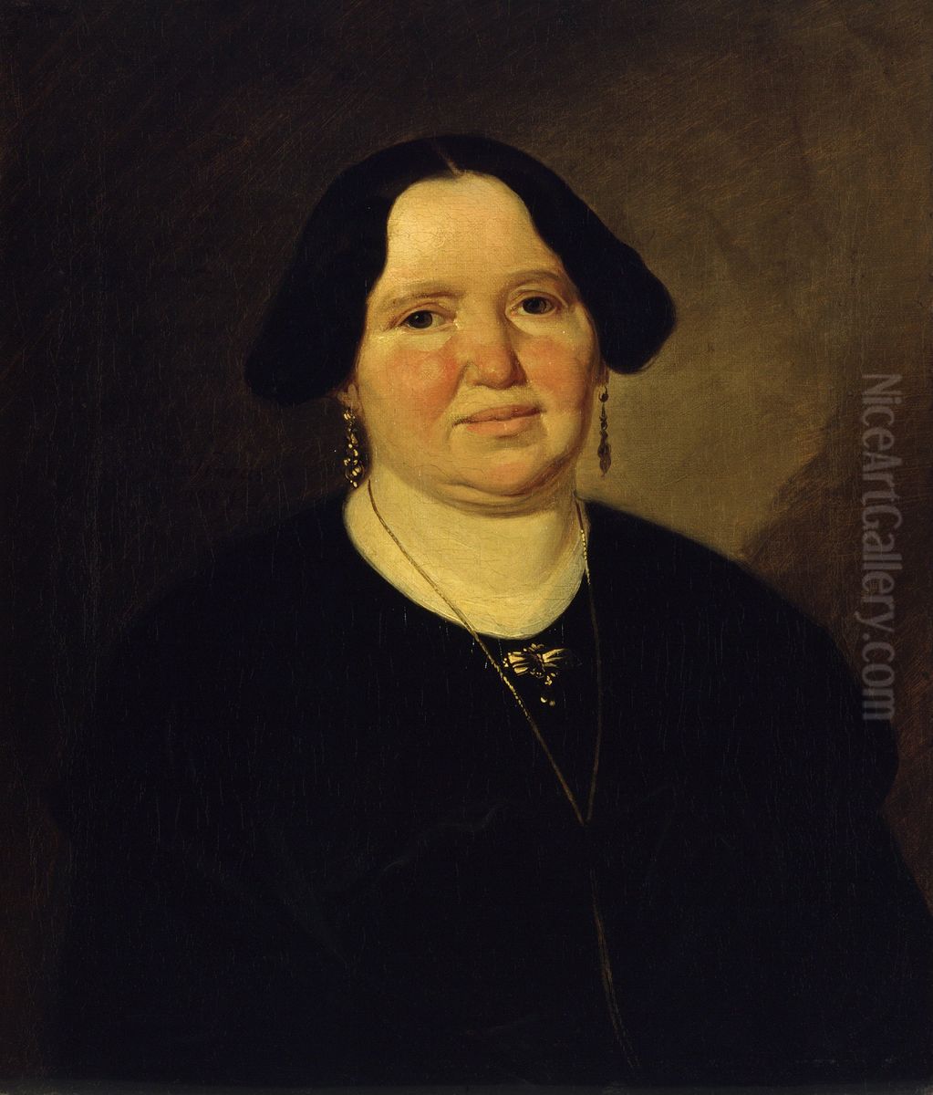 Portrait of Mrs. Muller / Portrait of a Woman Oil Painting by Ludwig Knaus