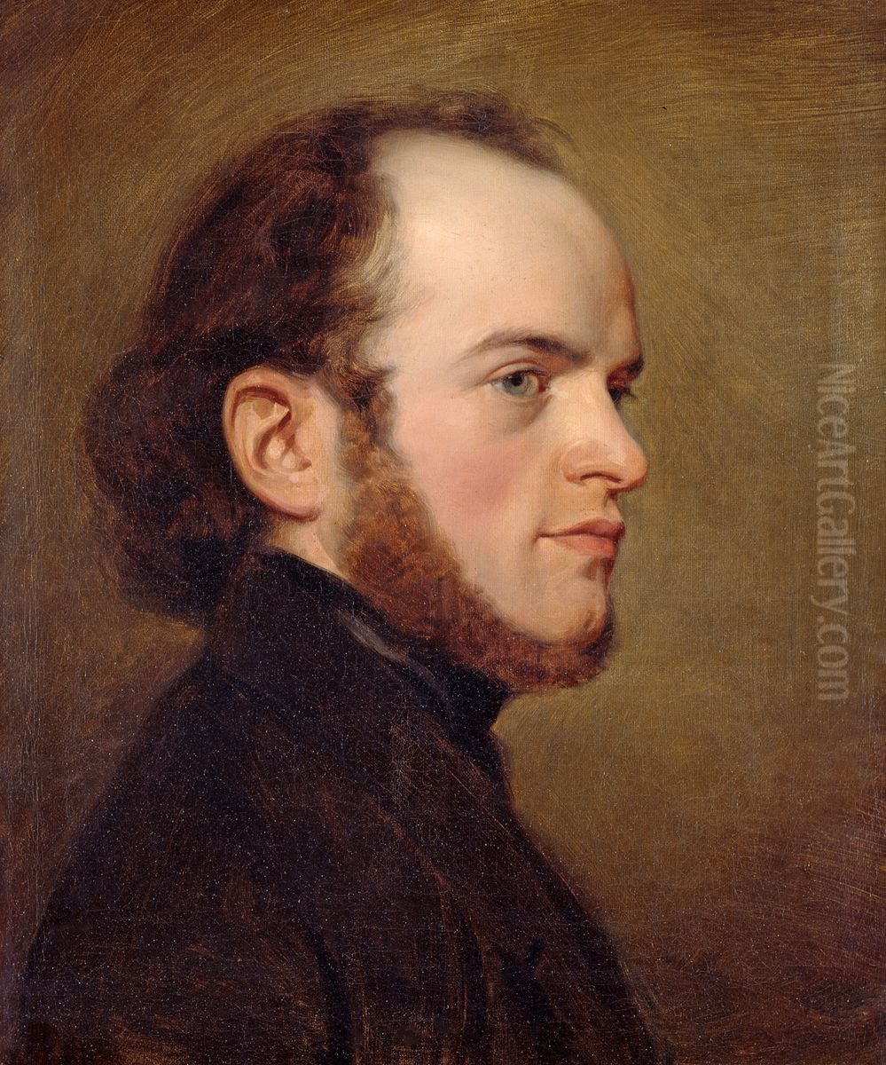 Portrait of the young Adolph Menzel Oil Painting by Friedrich Eduard Meyerheim