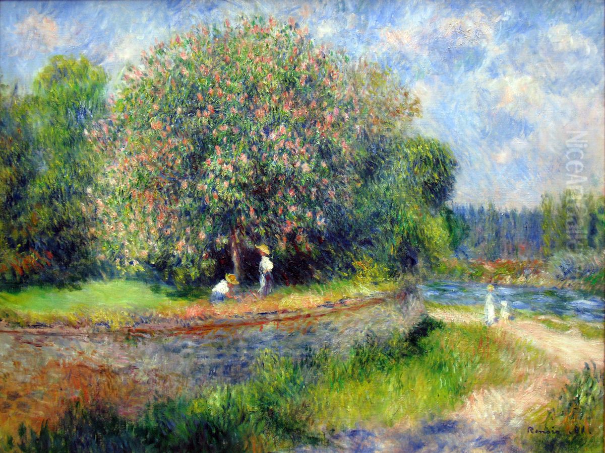 Chestnut in Blossom Oil Painting by Pierre Auguste Renoir