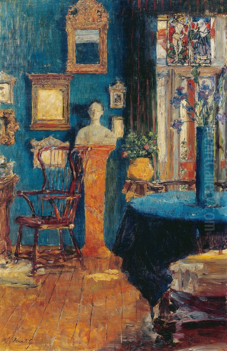 Das blaue Zimmer Oil Painting by Gotthardt Kuehl