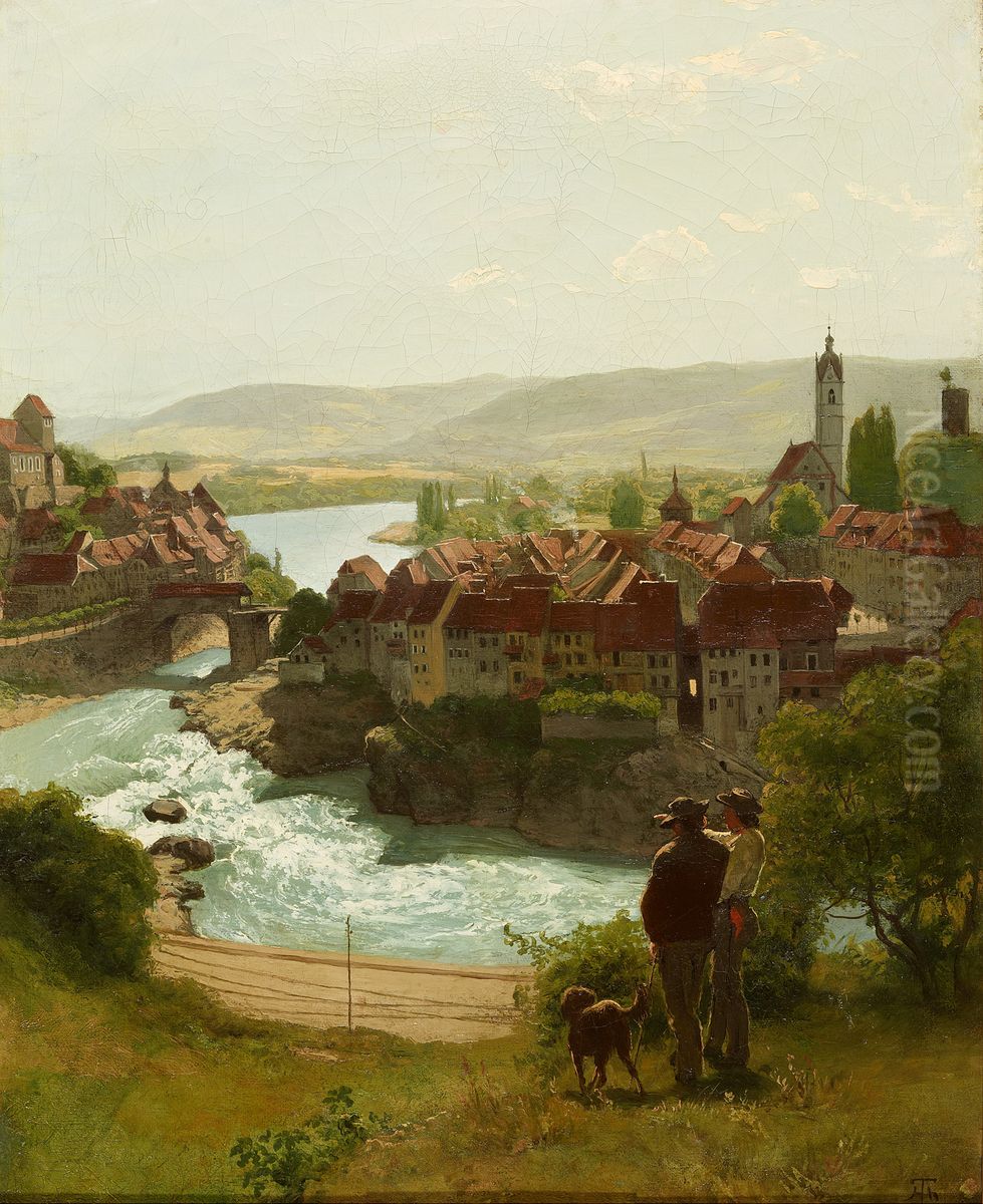Der Rhein bei Laufenburg Oil Painting by Hans Thoma