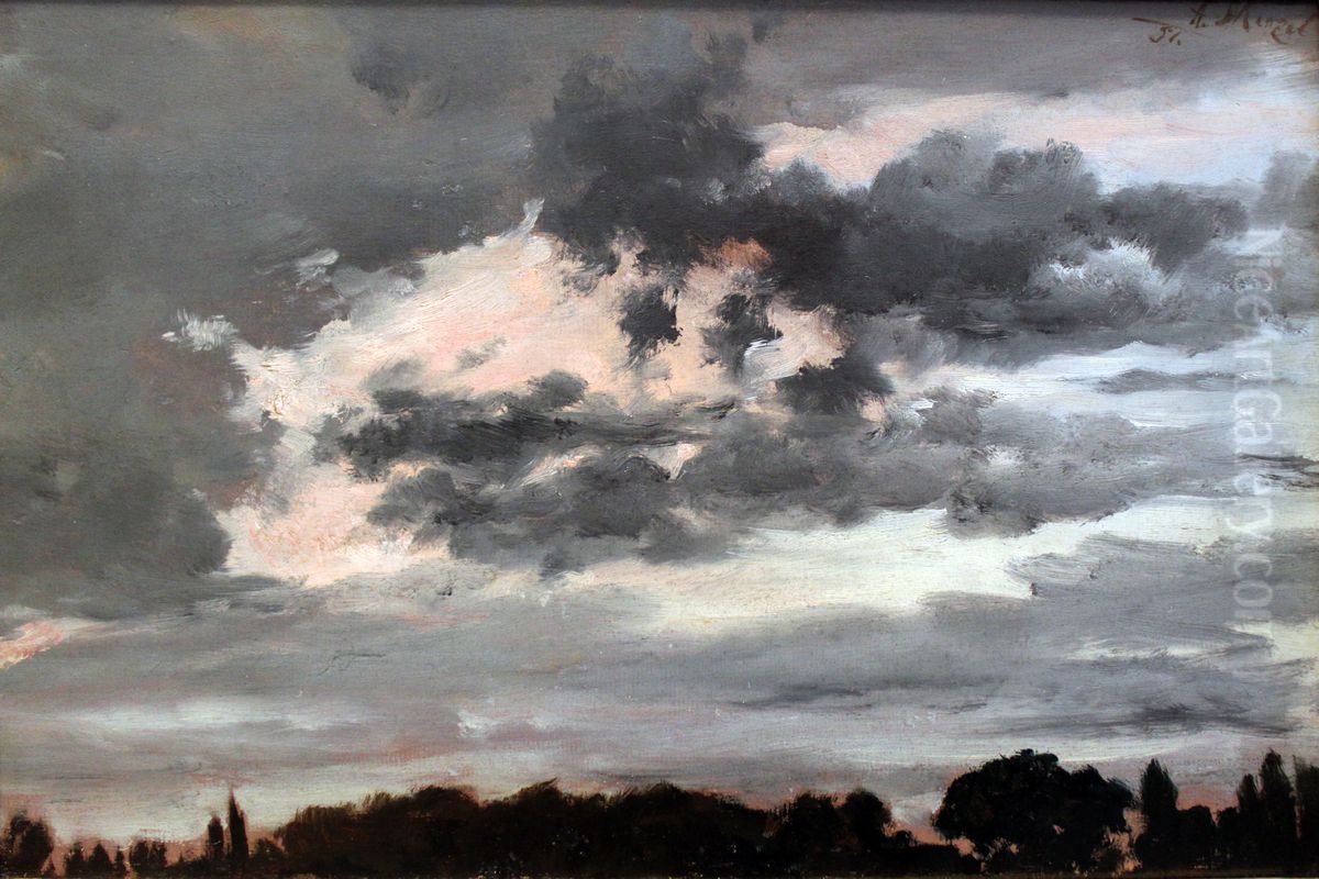 Wolkenstudie Oil Painting by Adolph von Menzel