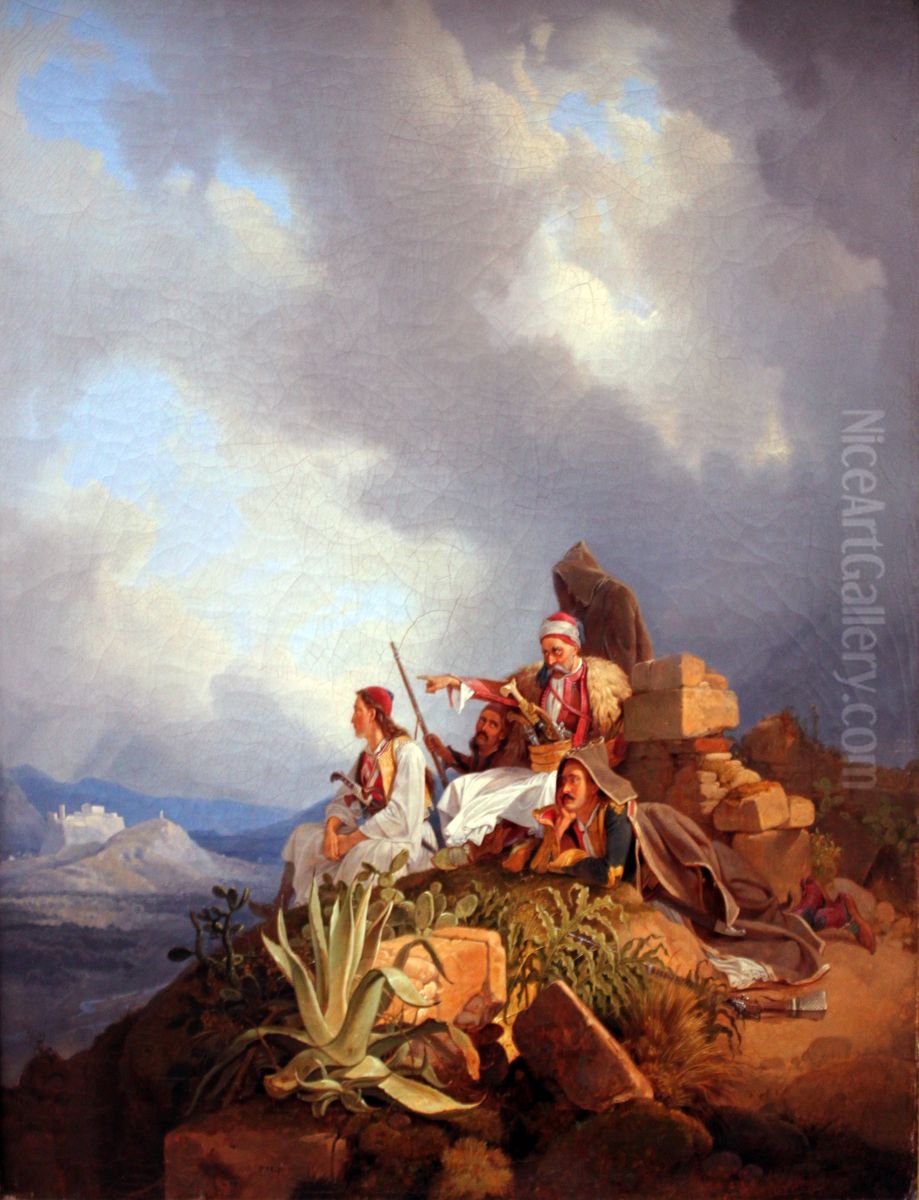 Palikaren bei Athen Oil Painting by Peter von Hess