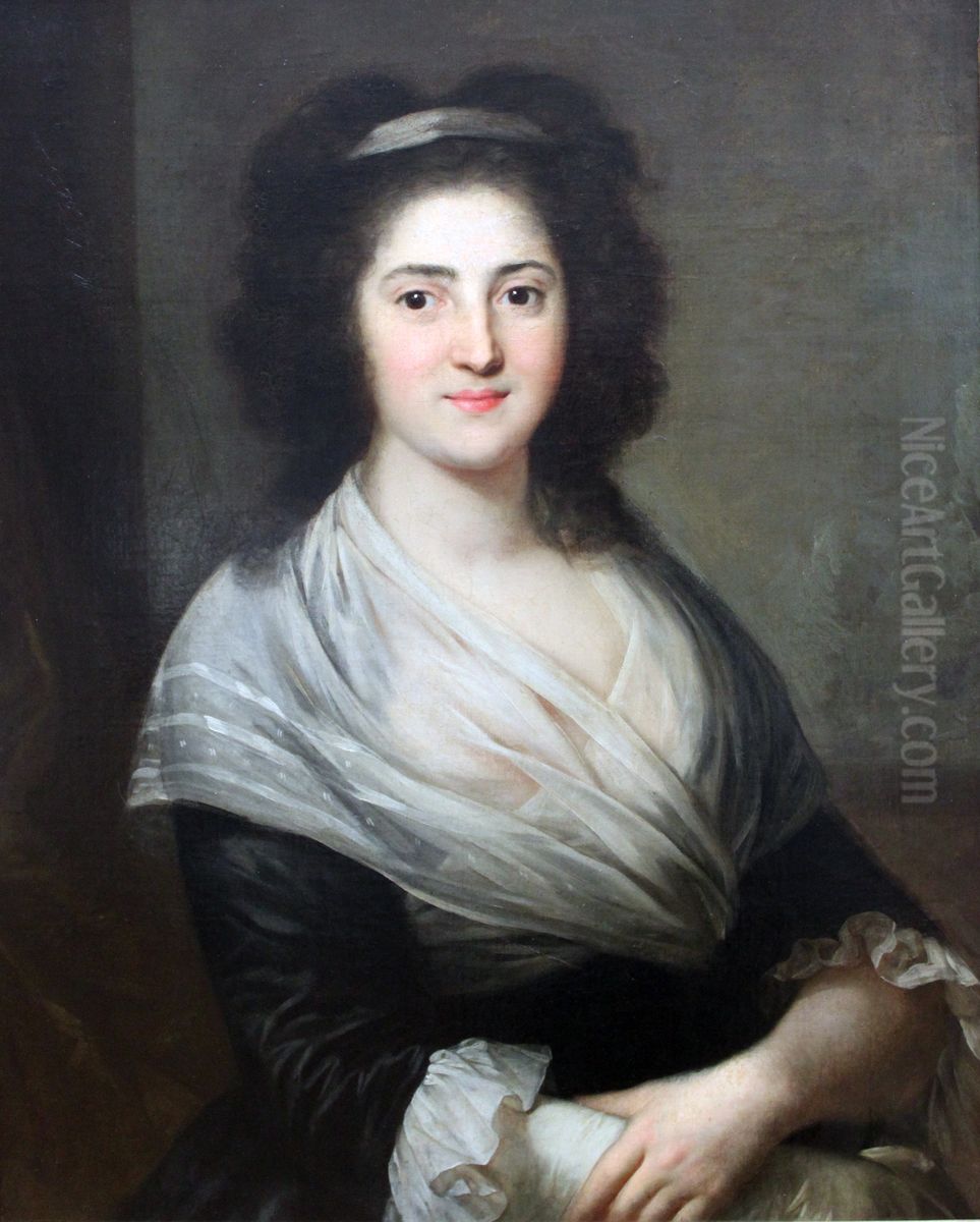 Portrait of Henriette Herz (nee de Lemos). She presided over one of the most celebrated literary salons in Berlin. Oil Painting by Anton Graff