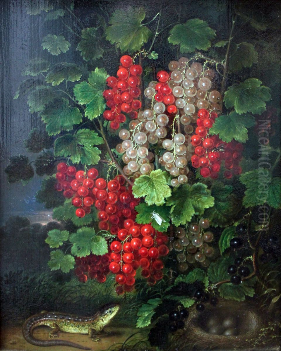Redcurrants Oil Painting by Johann Adam Schlesinger