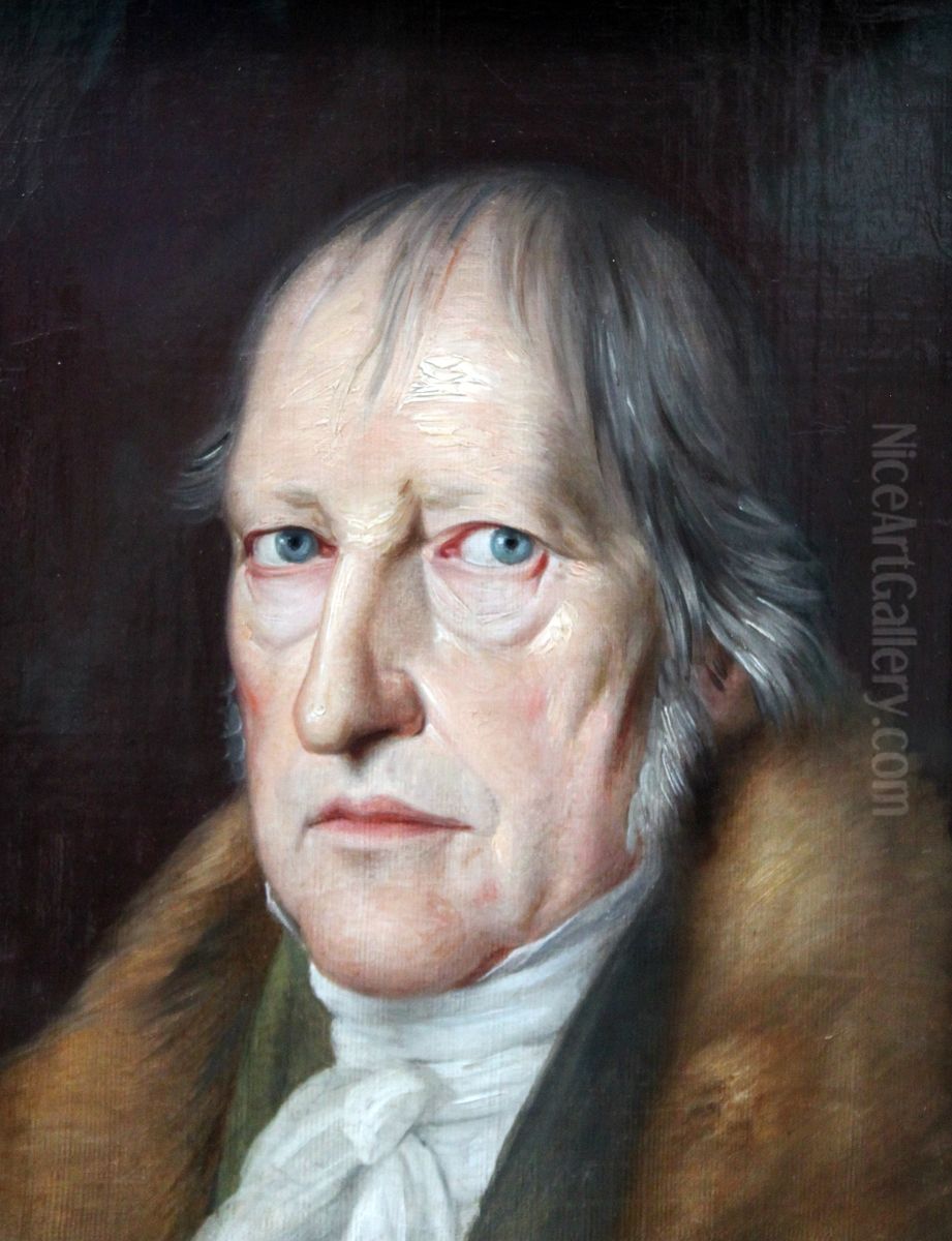 Bildnis des Philosophen Georg Wilhelm Friedrich Hegel, Berlin 1831 Oil Painting by Jakob Schlesinger