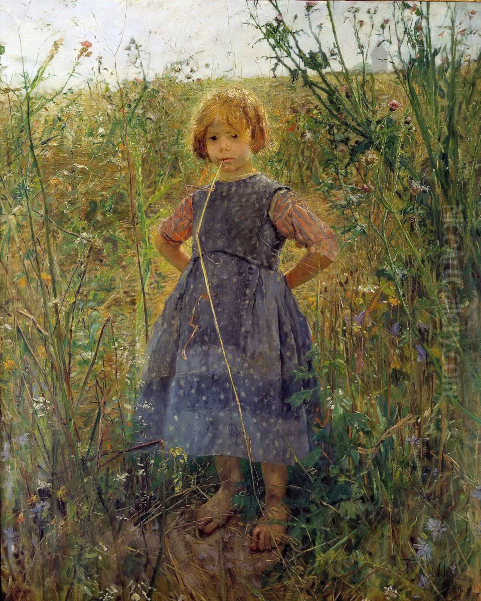 Heideprinzesschen Oil Painting by Fritz von Uhde