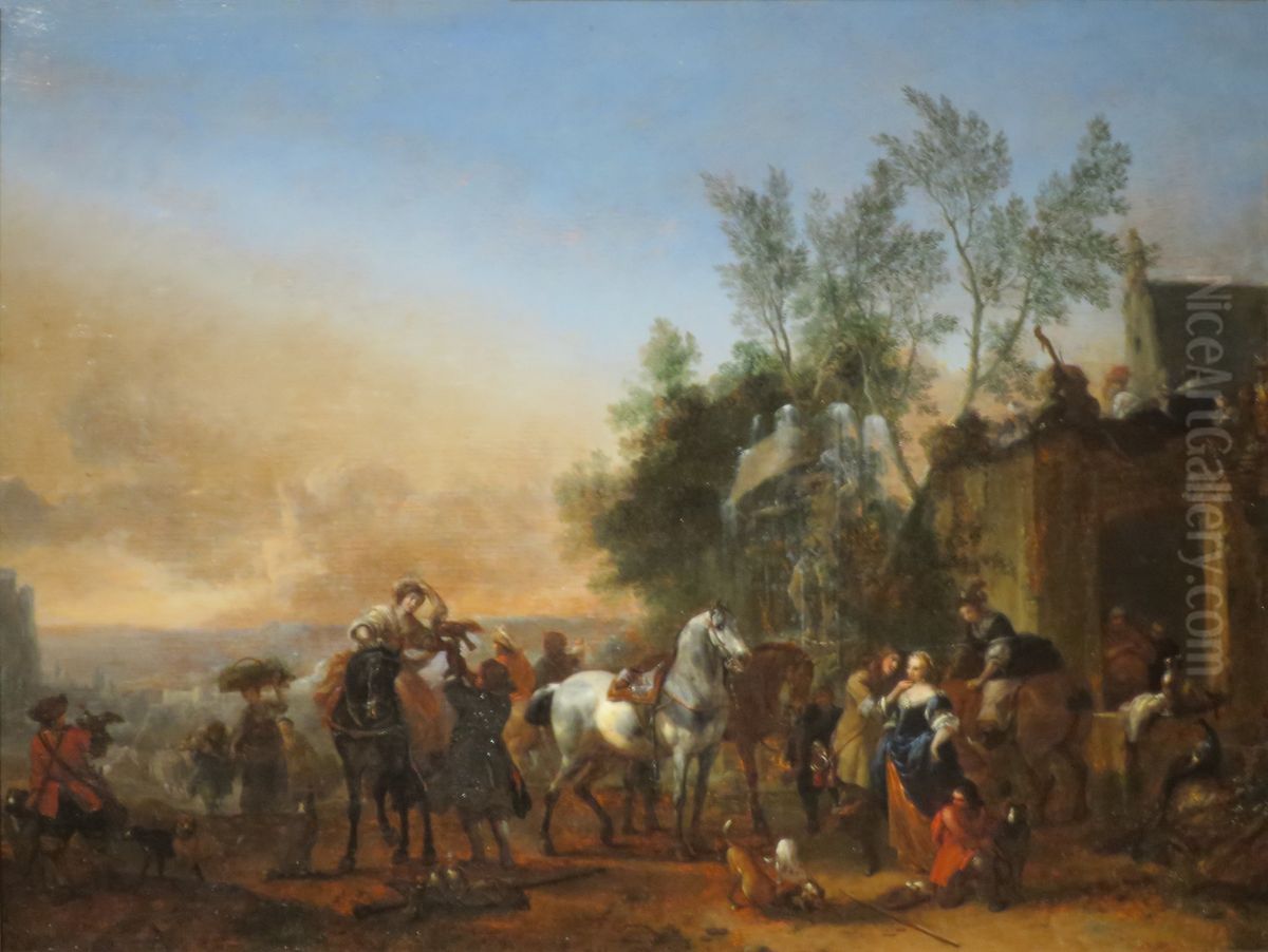 The hunter's return Oil Painting by Philips Wouwerman
