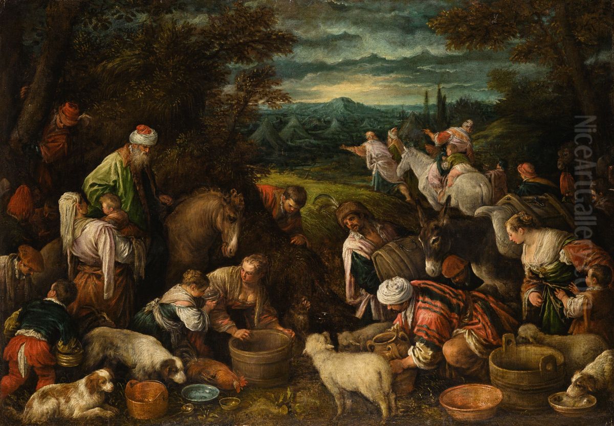 The Israelites in the Desert Oil Painting by Jacopo Bassano